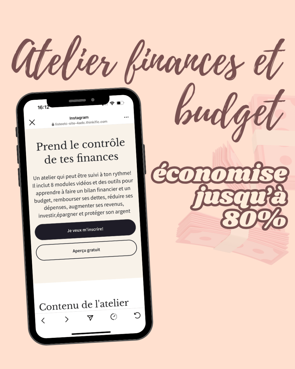 Comment tu peux obtenir mon atelier finances pour seulement&nbsp;20$